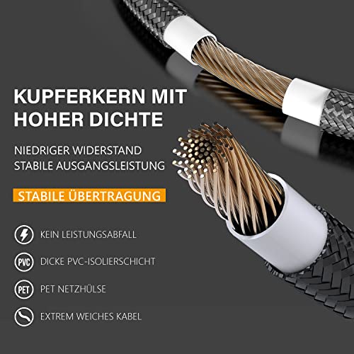 PSU - Cavo di alimentazione per PC, rivestito in morbido nylon, 24 pin/8 pin, fino a 6 + 2 pin, 8 pin, fino a 4 + 4 pin, 300 mm, colore: Nero - Alimentatore - Immagine 4