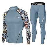 1Bests Enge Sportbekleidung für Herren, Fitnessstudio, Workout, Laufen, Camouflage, exklusive Sportanzüge, Indoor-Workout-Hosen-Sets (Größe L, schwarzer Chip), Spleißen hellblau, Mittel