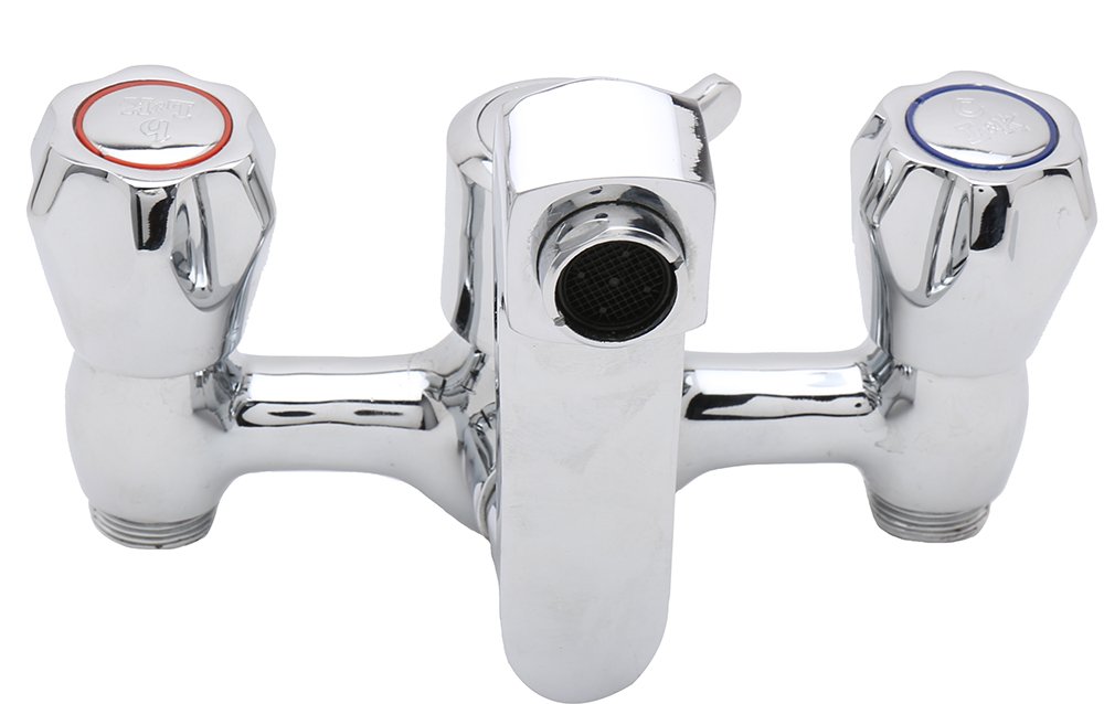 L&K Brass Wall Mixer - Silver