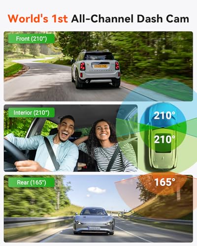 Image of Vantrue E360 ACE All Channel Dash Cam, 585, STARVIS 2, Front Inside Rear Full Coverage Dashcam with Selfie Stick Tripod, Fisheye, Dual IR Night Vision, Action Camera, Voice Control, GPS, Support 1TB