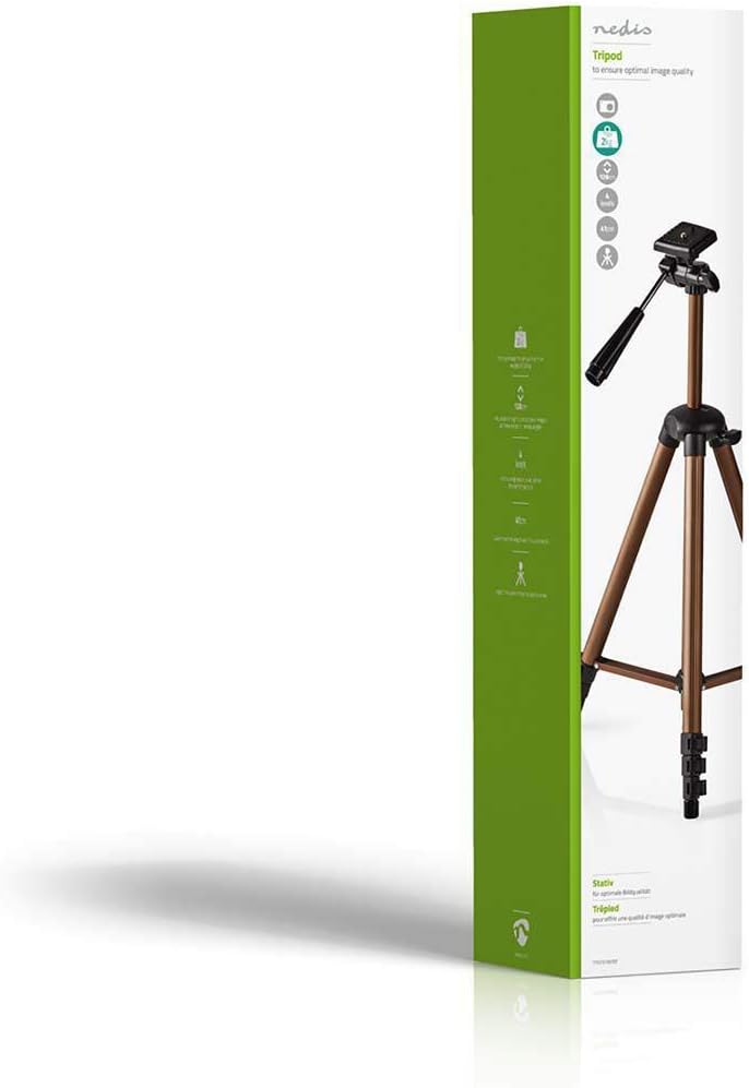 Nedis Tripod, Pan and Tilt, Max 2 kg, 130 cm, Black/Silver