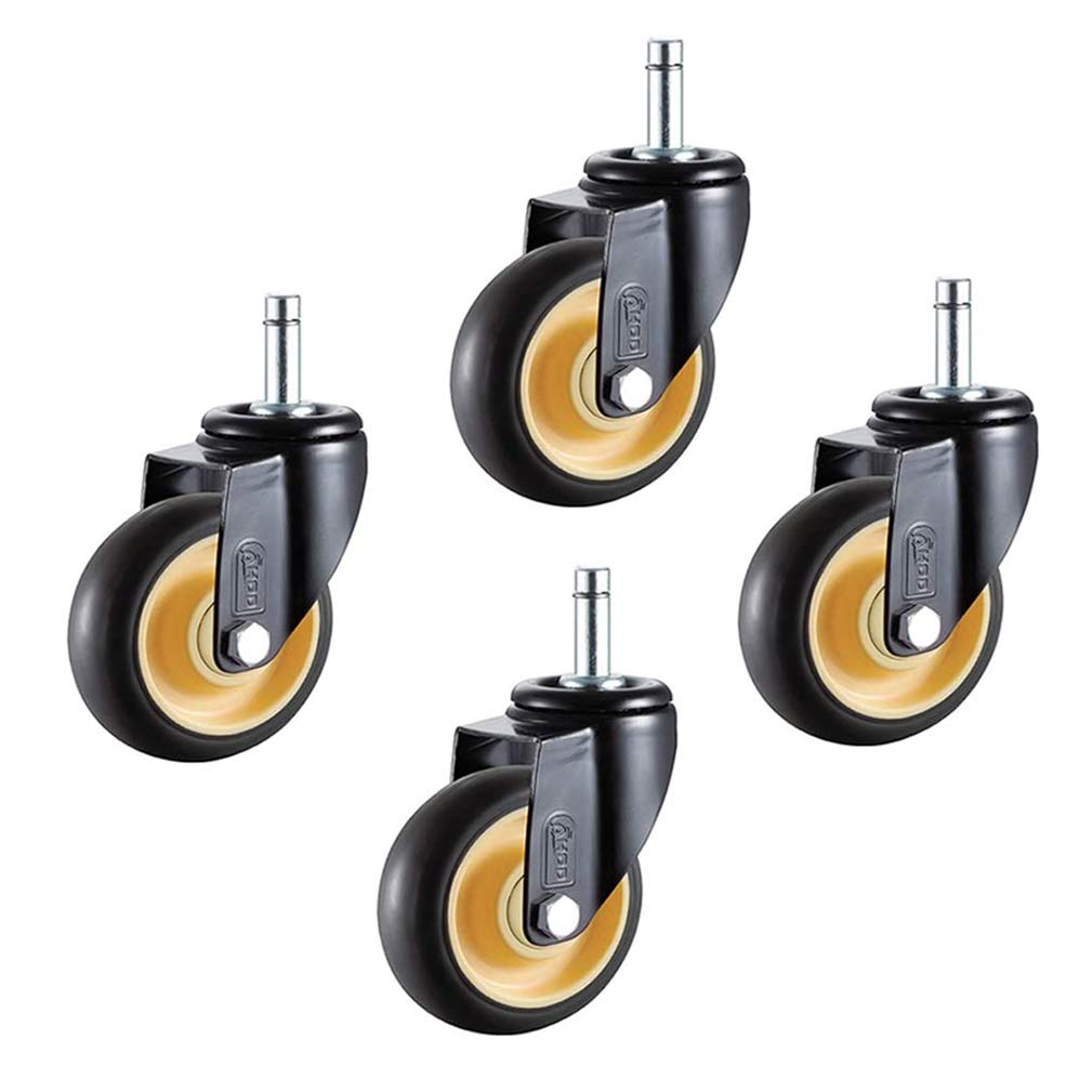 Lot de 4 roulettes de 9,5 cm avec frein et tige à enfoncer