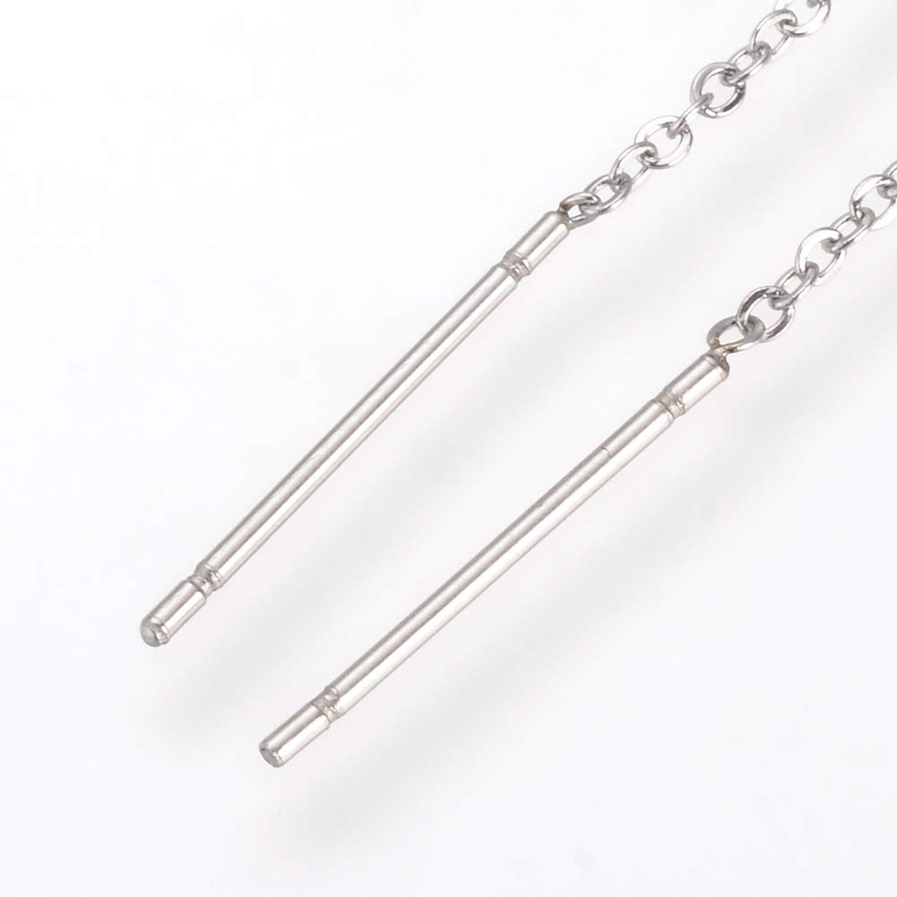 10 Orecchini A Filo Con Anello - Placcati Oro 18k, Per Creazioni Fai Da Te, 105mm