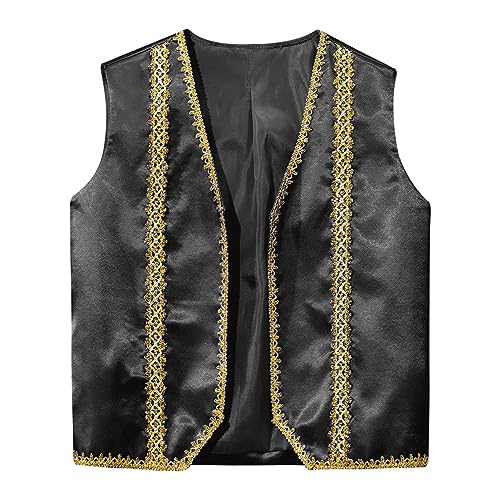 Boys Medieval Steampunk Vest Arabian Prince Pretend Dressy Waistcoat for Fancy Party Halloween3
