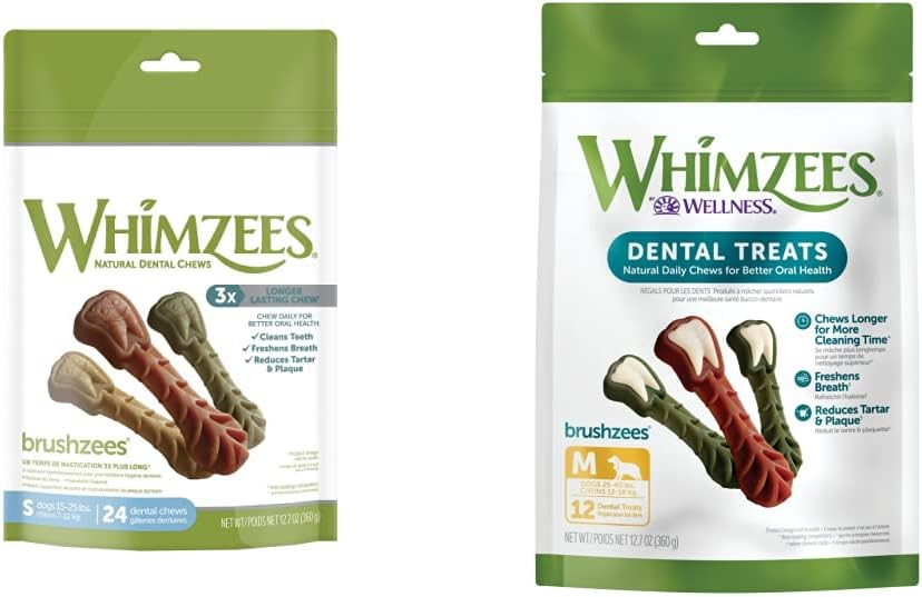 WHIMZEES by Wellness Brushzees Small + Medium Size Bundle
