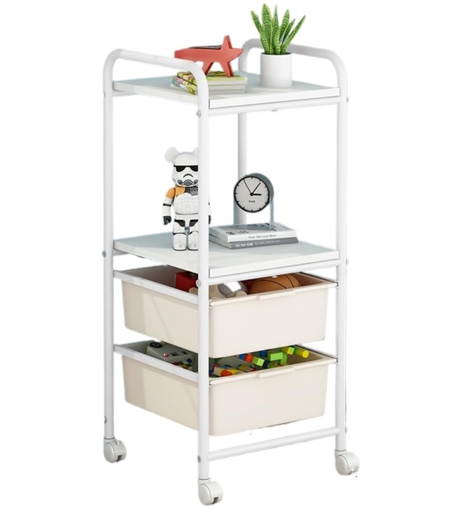 Mueble Organizador Juguetes Organizador De Almacenamiento De Juguetes Blanco De 4 Niveles Con Ruedas, Contenedores De Almacenamiento De Juguetes, Caja De Juguetes Para Sala De Juegos Y Dormitorio Alma