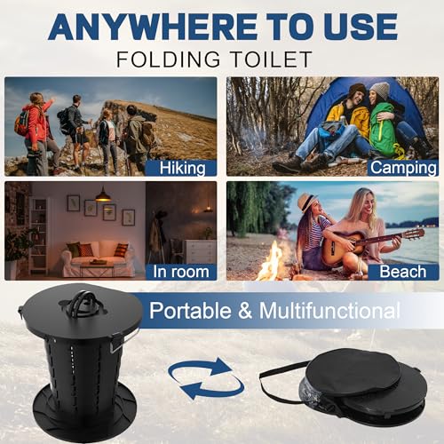 image for ALEVMOOM Upgrade Portable Toilet for Adults Folding Toilet Travel Toil