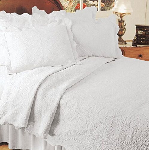 English Rose Matelasse Sham, Euro, White