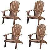 Set of 4 King Adirondack Chair by PolyTEAK | Adult-Size, Weather Resistant, Made from Special...