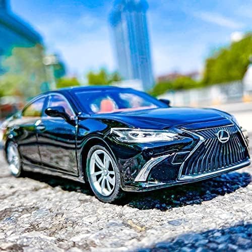 Image of Compatible for 1:24 Lexus ES300 Alloy Diecast Collectible Toy Car with Light & Sound | Pull Back Vehicle with Openable Doors | Metal Model Car Gift Toy for Boys Girls & Kids (Black)