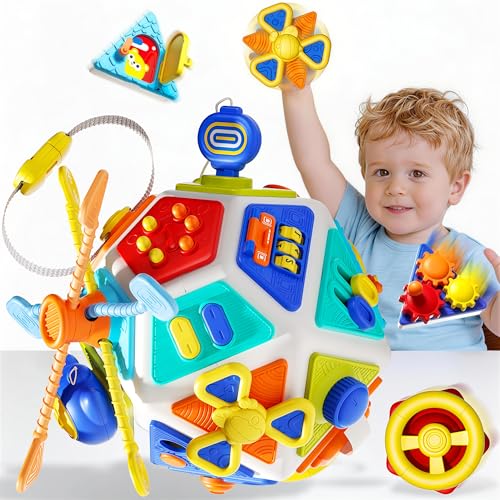 22-in-1 Busy Board for 1 Year Old, Activity Cube Montessori