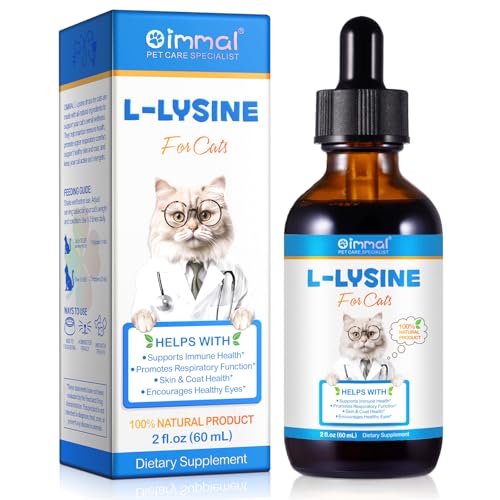ALIVO L-Lysine for Cats, Immune Support Drops for Cats Feline Respiratory Health, Sneezing & Runny Nose - Pet Liquid Supplement for Eye Function & Cat Cold Relief - Chicken Flavor, 2 fl oz / 60 ml
