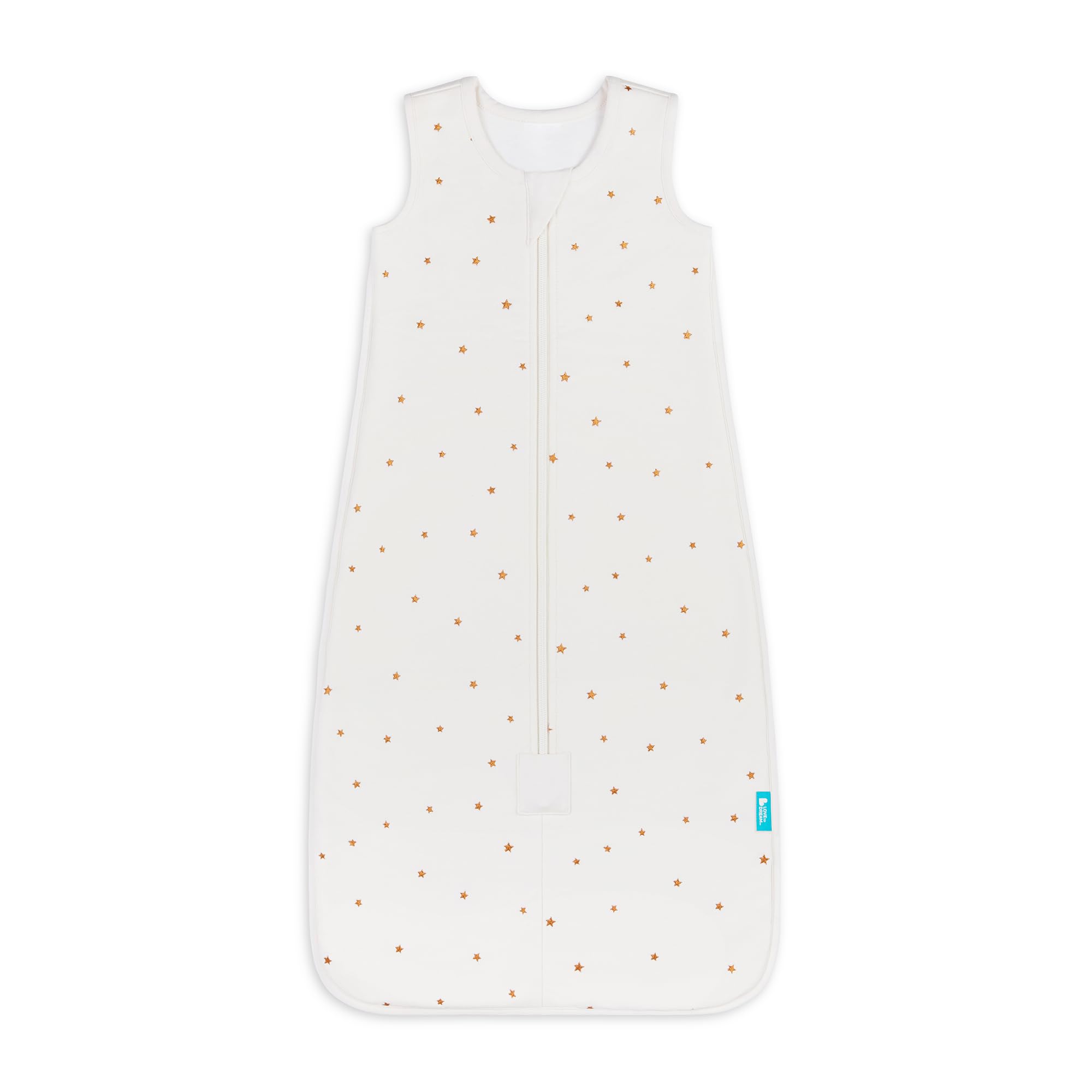 Love To Dream Sleep Bag Sleeveless 1.5 TOG, Cotton Fleece Wearable Blanket, Baby Sleeping Bag for 12-24 Months, Buff Twinkle Embroidery