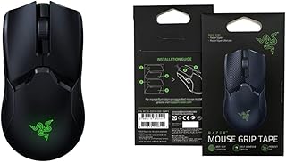 Razer Viper Ultimate Lightest Wireless Gaming Mouse: 20k Dpi Optical Sensor - 8 Programmable Buttons - 70 Hr Battery - Classic Black & Mouse Grip Tape - for Razer Viper/Viper Ultimate