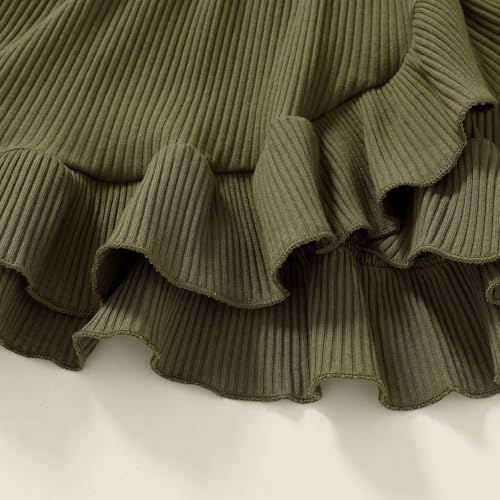 YOUNGER TREE Toddler Baby Girls Fall Clothing Solid Cotton Pit Irregular Skirt Winter Dress Long Sleeve Skirt Outfits4