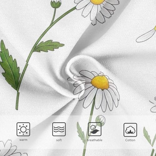 Toddler Girl Briefs, White Daisies Flowers Girls Cotton Underwear, 2–8 Years3