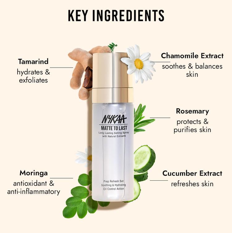 Image of Nykaa Matte to Last Long Lasting Setting Spray with Natural Extracts (65ml)