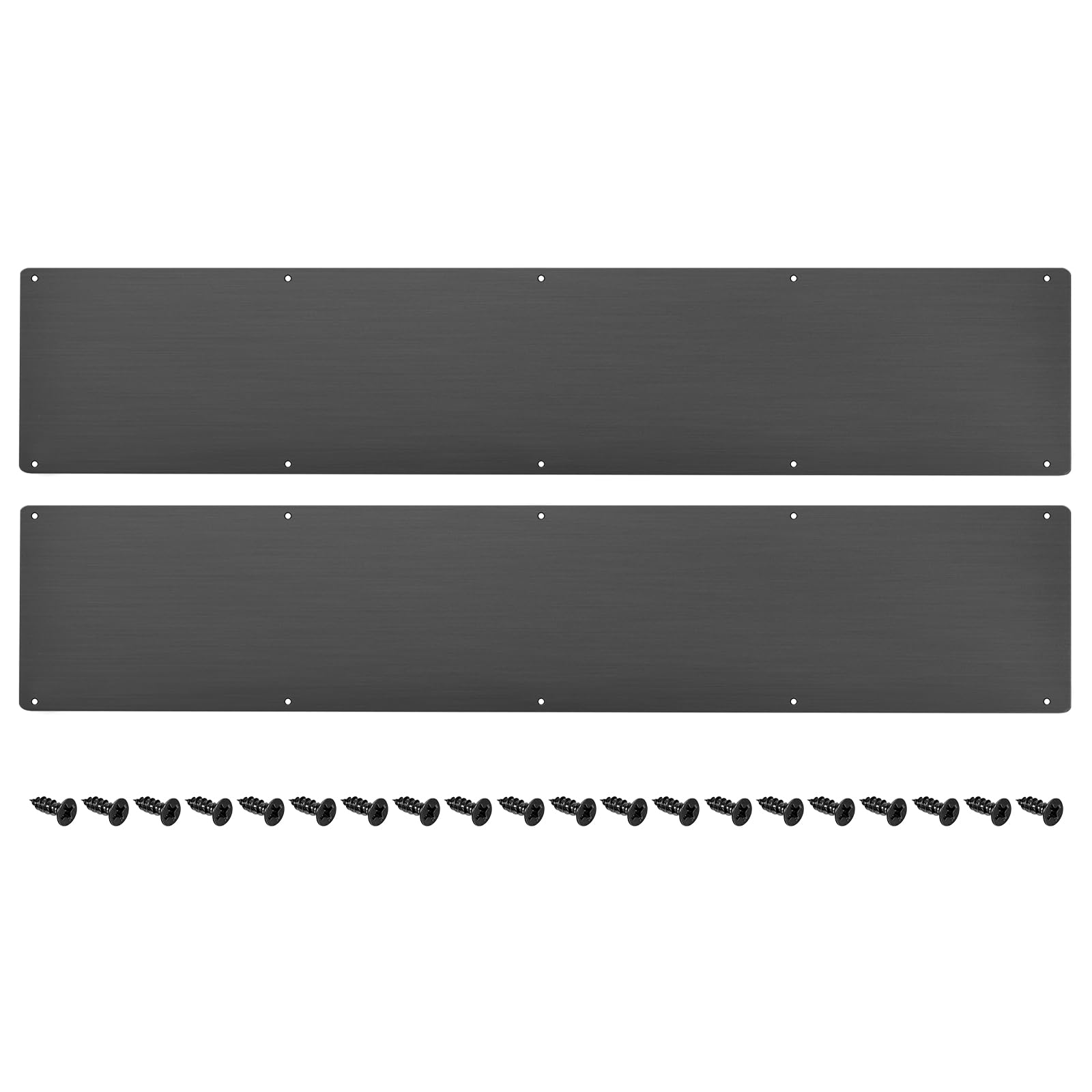 sourcing map 2 placas de puerta de aluminio de 15,2 x 76,2 cm de grosor, para puerta delantera exterior o puerta trasera, color negro