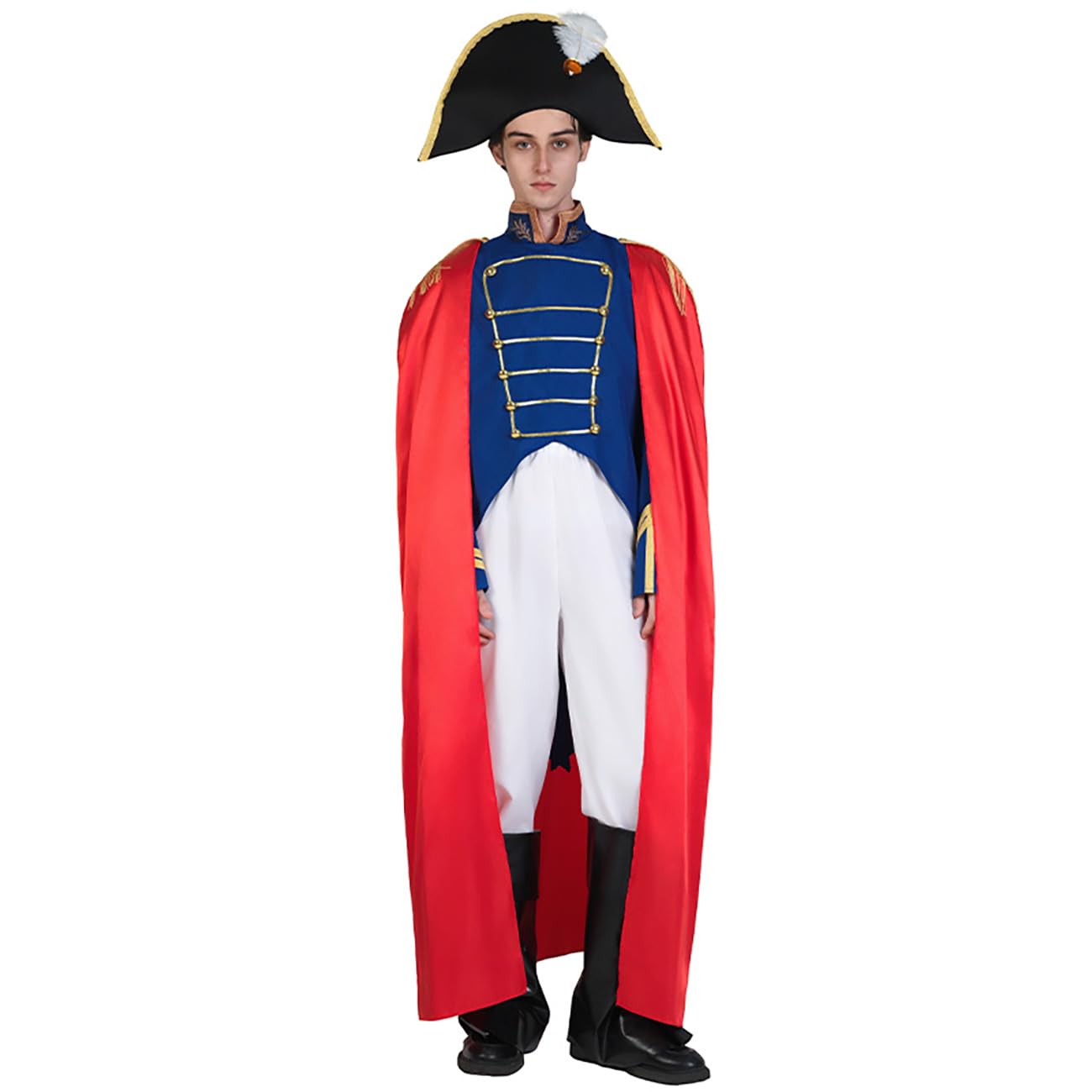 SEA HARE Adult Napoleon Bonaparte Costume - Historical French Emperor Uniform, Menβs 18th Century Military Cosplay Outfit for Halloween, Renaissance Faire or Themed Parties (One Size)