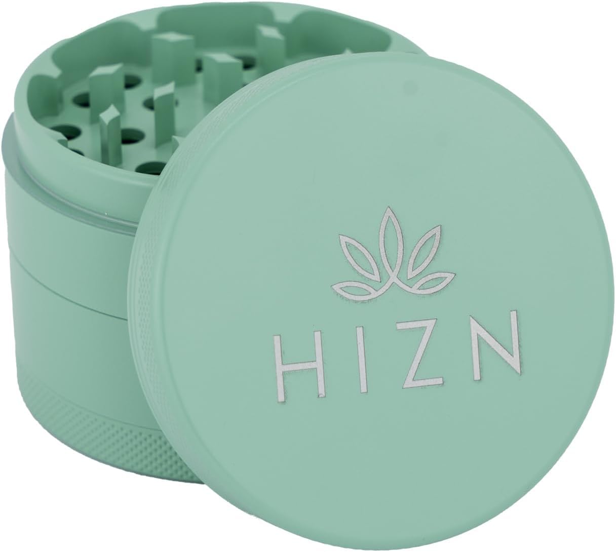 Keramik Grinder 4-teilig Ø 63mm, Premium Grinder mit Nano-Beschichtung, Metall Crusher Kräutermühle, Antihaft & langlebig, inkl. Zubehör-Set (Mint)