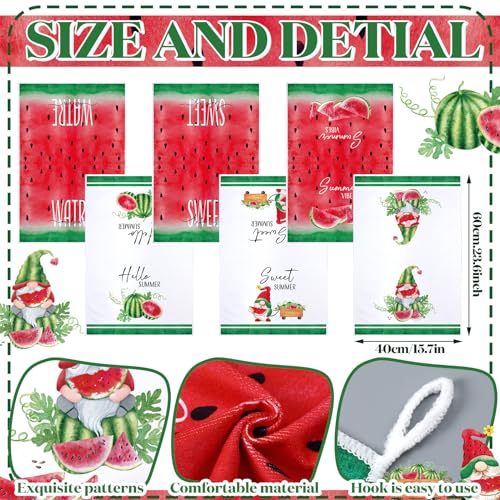 Bencailor-6-Pcs-Watermelon-Kitchen-Towels-Gnome-Absorbent-Hand-Towels-Watermelon-Tea-Towels-Dish-Cloths-Decorative-Dishcloth-for-Christmas-Kitchen-Cooking-Home-Cleaning-16-x-24-Inches Bencailor 6 Pcs Watermelon Kitchen Towels Gnome Absorbent Hand Towels Watermelon Tea Towels Dish Cloths Decorative Dishcloth for Christmas Kitchen Cooking Home Cleaning 16 x 24 Inches