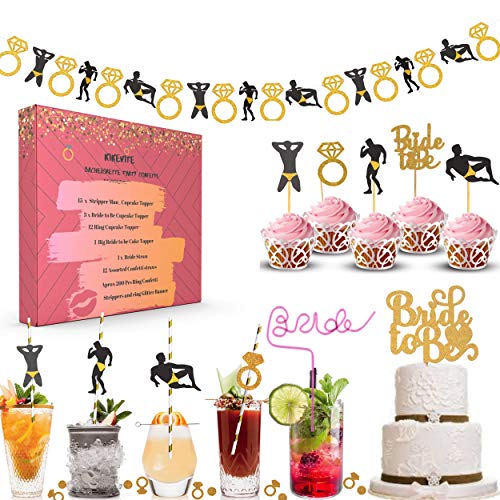 Bachelorette Party Decorations Kit I Bar Snack Table Decor I Bridal Shower Supplies