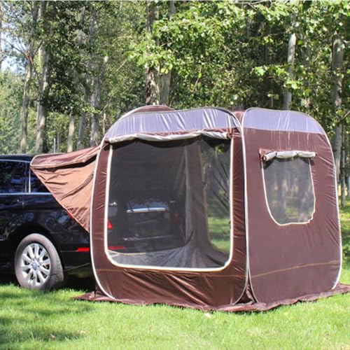 GHCCDAM Heckzelt Für 2-4 Personen: Auto SUV Heckklappenzelt Mit Doppeltür, Aluminiumstangen Und Belüftungssystem, 200x200x200cm Großzelt Für Camping, Reise Und Festival, 4 Jahreszeiten Langlebig