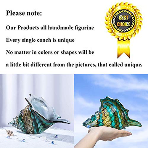 HDCRYSTALGIFTS Hand Blown Seashell Art Glass Figurine Home Table Decor - Image 5