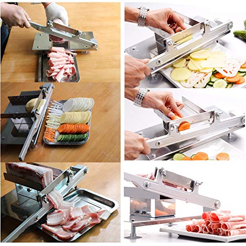 for Home Or Commercial Use,Meat Cleaver Manual Frozen, Adjustable Thickness Meat Cutter, Potato Hard Vegetable Beef and Lamb Roll Home Slicing Machine - Image 3