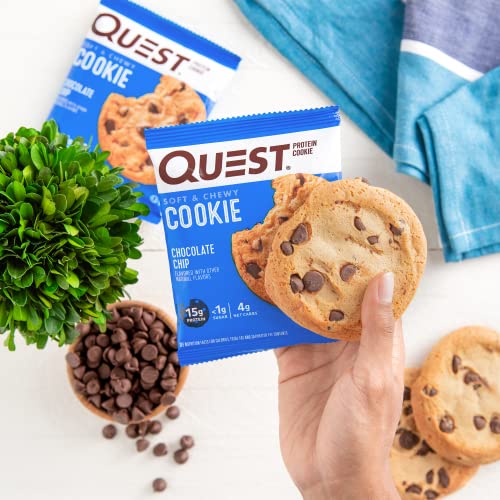 Image of Quest Nutrition Chocolate Chip & Double Chocolate Chip Protein Cookie Bundle, High Protein, Low Carb, 24 Count (2 Packs each with 12 Count)