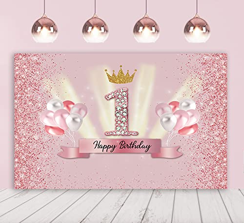 BINQOO 2,1 x 1,5 m Ragazze 1 ° Bday Party Sfondo
