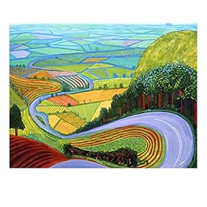 David Hockney Garrowby Hill Landschap Poster Canvas Schilderij Wall Art Prints Foto voor Woonkamer Modern Home Decor 80x120cm (31x47in) met frame