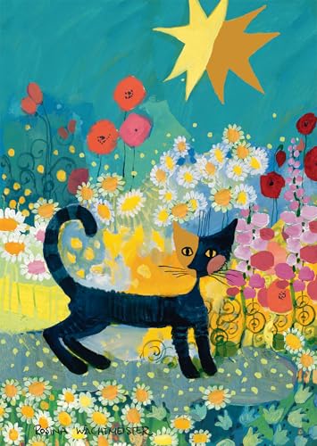 Schmidt Spiele 58661 Puzzle en Carton d'herbe de Rosina Wachtmeister, Chat dans la mer de Fleurs, 1000 pièces