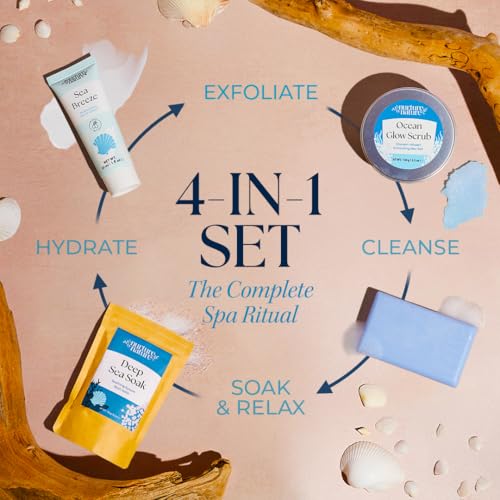 Nurture by Nature Bath Gift Set for Women - Birthday Gifts for Women, 4 Piece Spa Gift with Body Scrub, Bath Salts, Soap, Hand Cream, Self Care Gift for Mother’s Day, Gifts for Her, Gift for Mom - Image 3