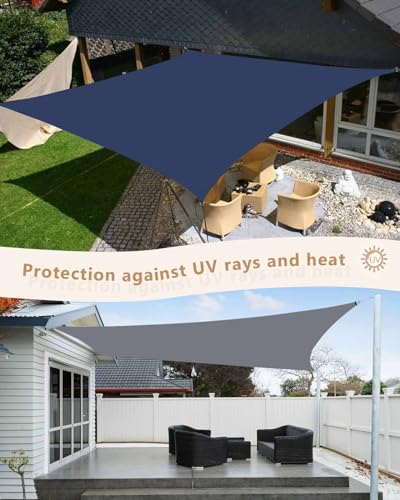 Boanket COLOR SUN SHADE SAIL Shade Sail 8' X 10', Navy Blue Rectangular Waterproof Outdoor Sun Shades thumb #3