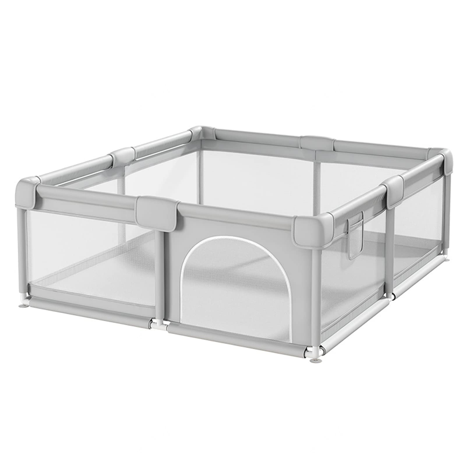 Jolan Baby Playpen,Baby Fence with Zipper Door,68cm High,Safety Playard Playpen for Kids Toddlers,Toddlers,Breathable/Drop-Proof/Portable Crawling Fence,for Indoor Outdoor Home,Grey-120×180cm