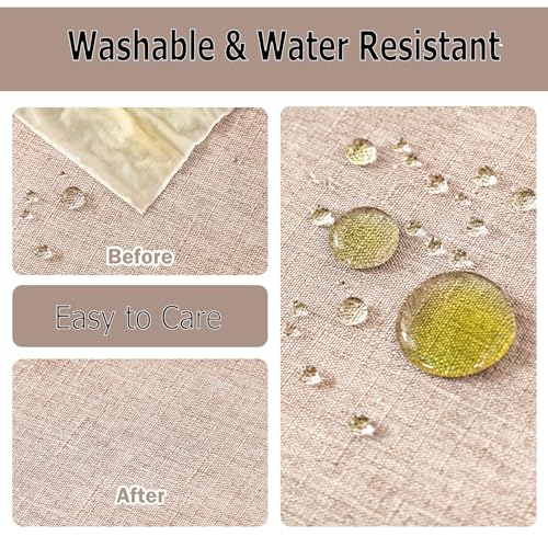 Ausspvoct APZB002KH54700 Textured Linen Tablecloth Rectangle 52X70 Waterproof Spill-Proof Wipeable Table Cloth Wrinkle Free Linen Outdoor Table Cover thumb #4