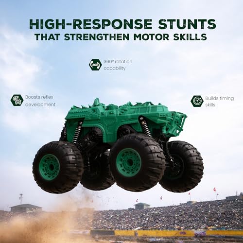 Image of Moon Rover Remote Control Car 4x4 | 1:12 Scale | 40 KM /H High-Speed | 4WD Off-Road | 360 Rotation | 45 Climb | 2.4GHz Signal | 7.4V Rechargeable Battery Fun Learning Toy for 6-12 Year - Green