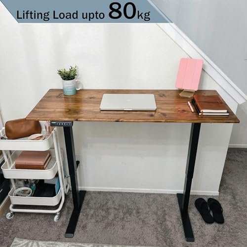 Image of Electric Height Adjustable Desk Frame Only | Adjustable 100cm-160cm Table Top Sit-Stand Desk Base | Ergonomic Heavy Duty Steel Frame | Black Finish, 1-Year Warranty, Installation Option Available
