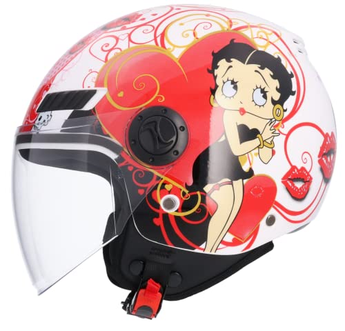  Shiro CASCO MOTO JET ECE OMOLOGATO CASCO DA MOTO UOMO CASCO DONNA SH62 BETTY BOOM (S)