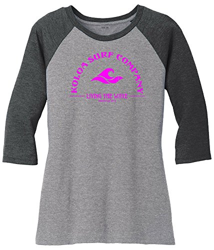 Image of Koloa Graphic Logo Ladies Raglan Baseball Shirts. in Sizes XS-4XL
