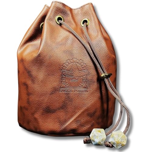 Sage's Portal Dice Bag, DND Dice Pouch, Drawstring Dice Bag Spotted PU Leather, Perfect for Dice, Accesories, Cosmetics, Jewelry