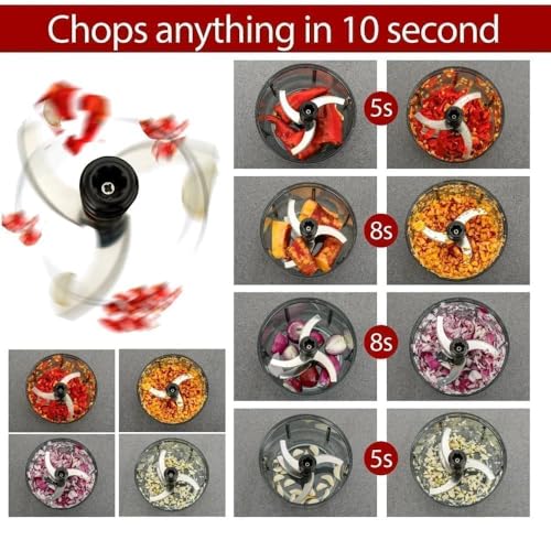 Image of Chopper for Kitchen Use 1100 ML, Push Chopper with 6 Blades, Vegetable Chopper Kitchen Items for Home Cutting Vegetables, Onion, Ginger, Garlic, Salad, Tomato, Potato (ER1)