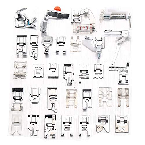 image for YEQIN 32 PCS Domestic Sewing Foot Presser Feet Set for Singer, Brother