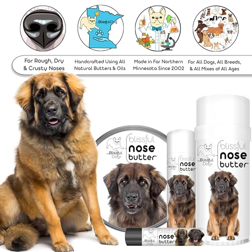 Image of The Blissful Dog Leonberger Nose Butter for Dry, Cracked Skin, Lick-Safe Dog Nose Balm with Moisturizing Shea Butter, Almond, Olive, and Essential Oils, Pet Supplies, Uncented, 8 oz.