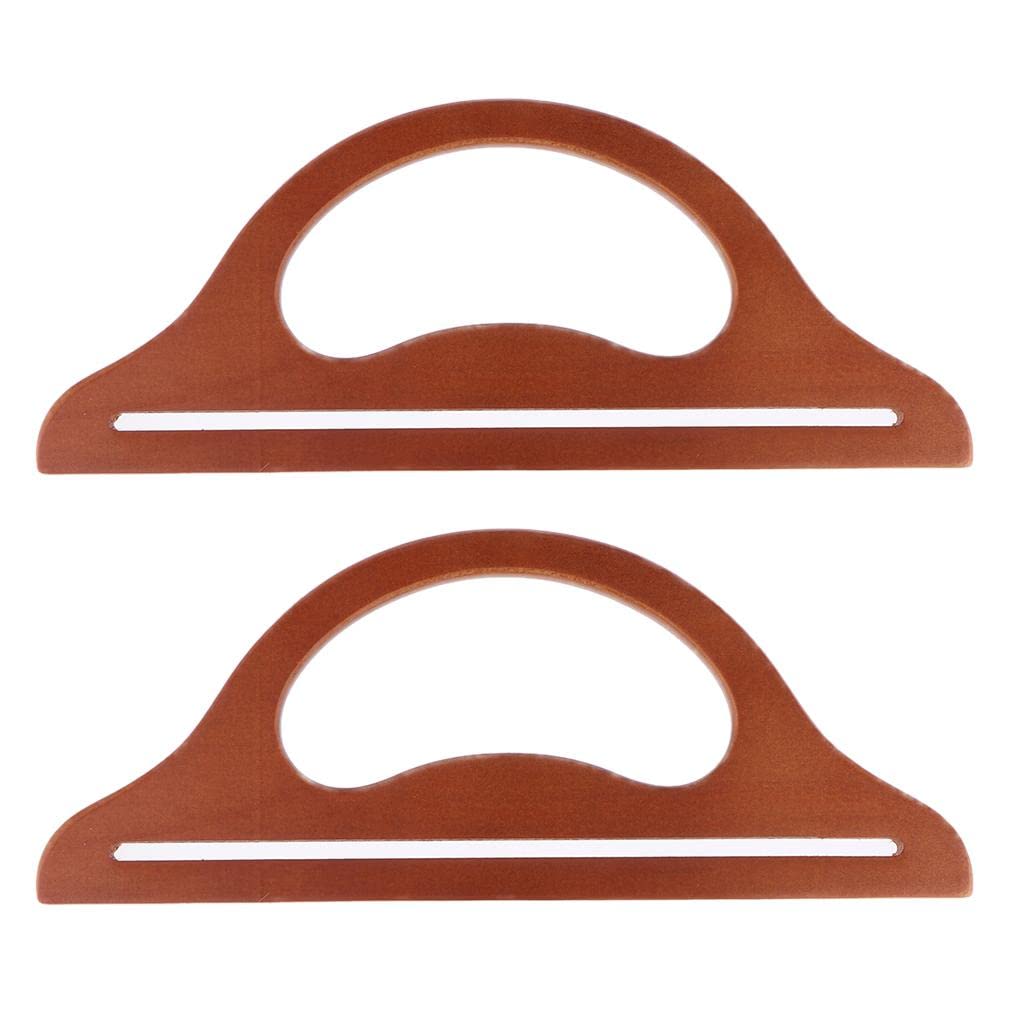 NIVAA 2x Wooden Bag Handle Replacement for DIY Purse Handbag Making Supplies Brown-image-48