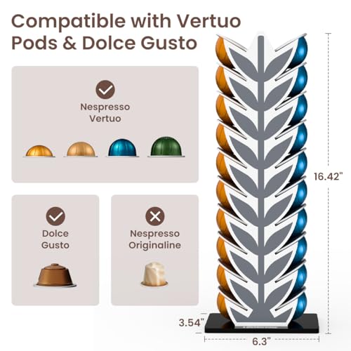 Image of Coffee Pod Holder Stand for Nespresso Vertuoline Capsules，20 Pods Organization Storage - Ideal for Small Kichen Counter and Coffee Bars