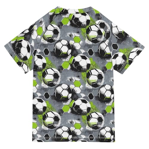 ALAZA Kids Rash Guard Boys Toddler Swim Shirts Short Sleeve Football Grunge UPF 50+ 3T2