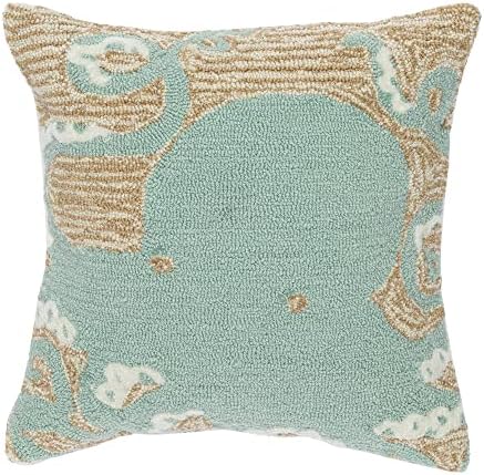Liora Manne Frontporch Indoor/Outdoor Pillow, 18" Square, Octopus Aqua