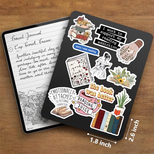image for Joyppy 50 PCS Book Stickers for Kindle, Bookish Reading Kindle Sticker